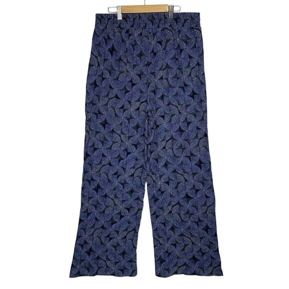 Evereve Laurena Geo Pattern Wide Leg Pull On Pants Womens Size L NWT $88 - Picture 8 of 10